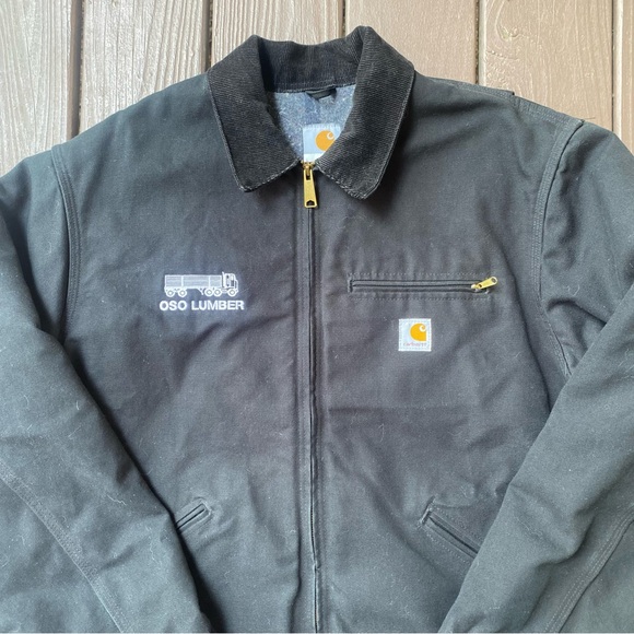 Vintage Carhartt Detroit Jacket Blanket Lined Men’s Size (46 Tall) J01 BLK Black - Picture 3 of 12